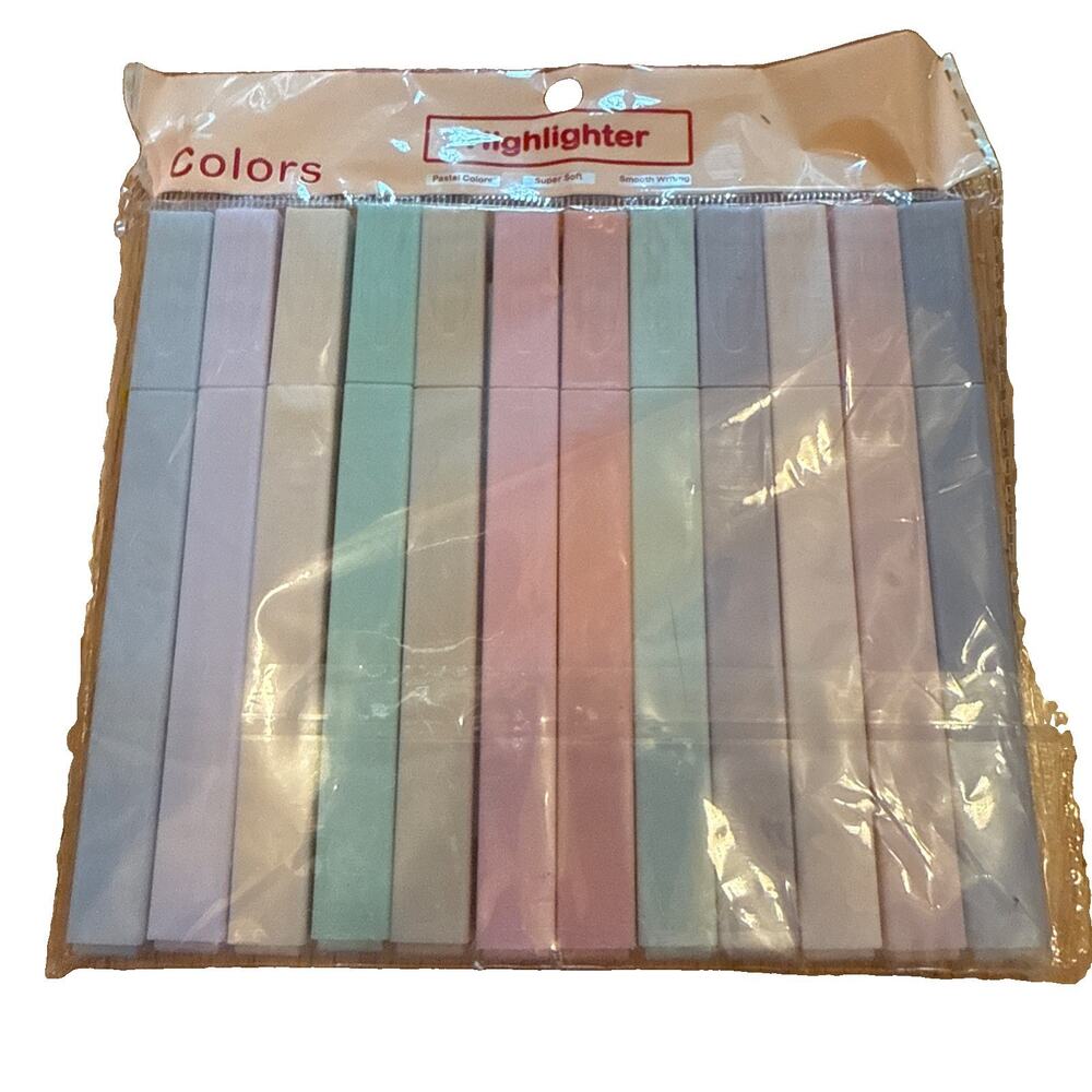 Aesthetic Pastel Highlighter 12-Pack – No Bleed Minimalist Chisel Tip NWT